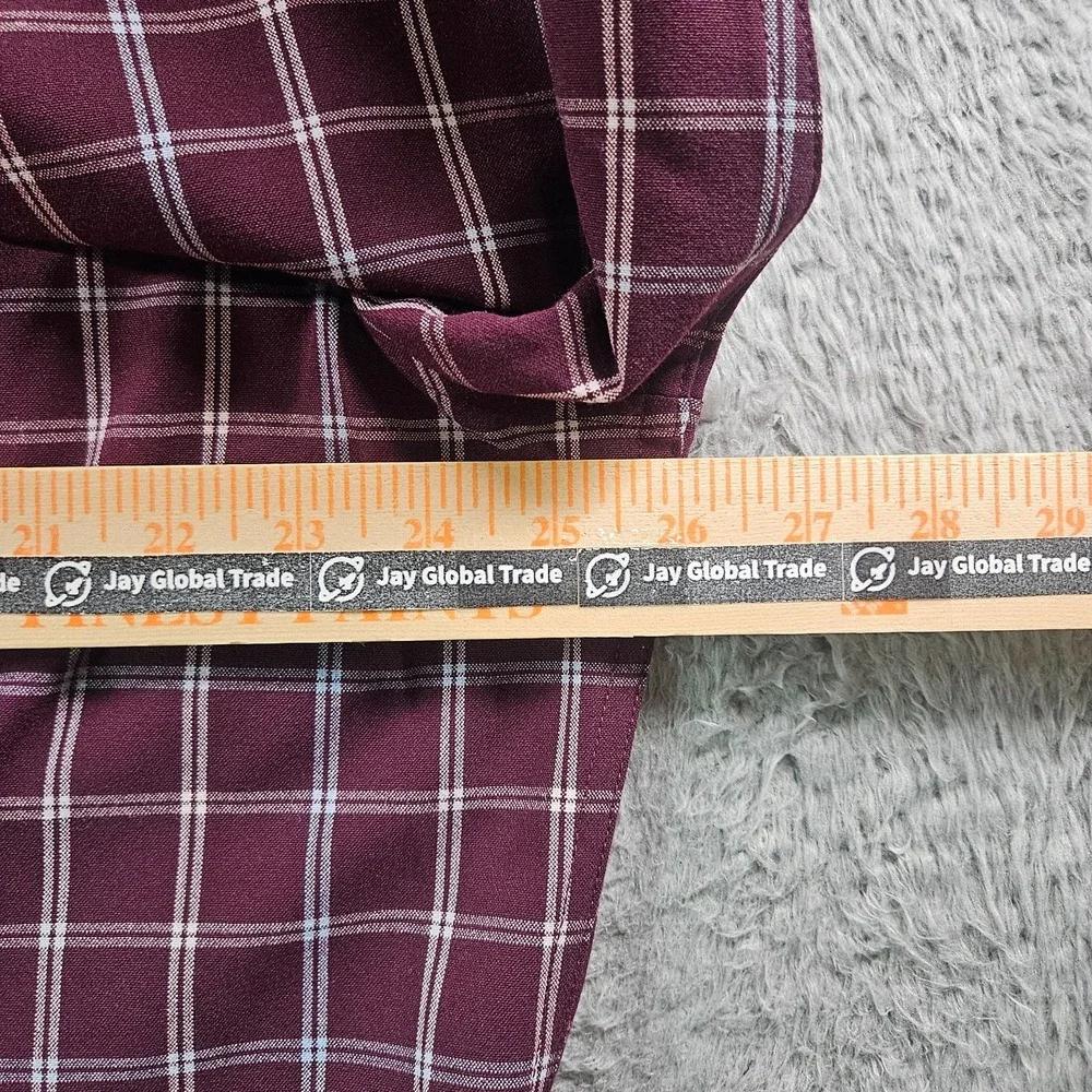 $148 NEW Mizzen + Main City Flannel Shirt Men XXL Trim‎ Wine Richard Plaid